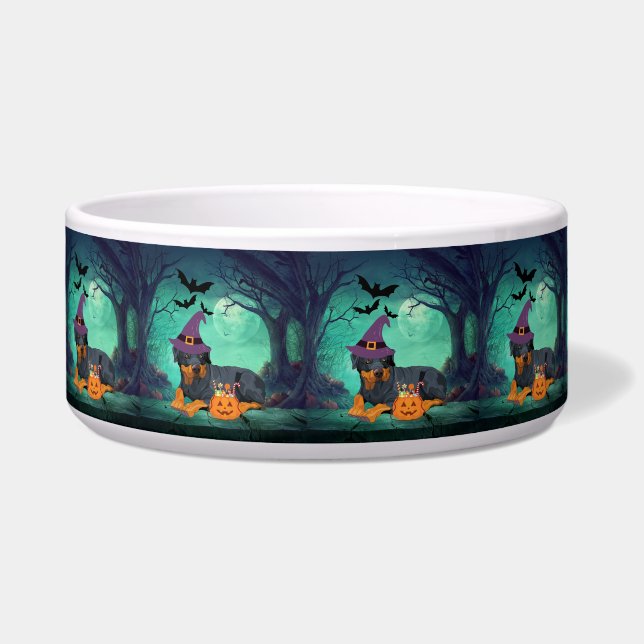 Cute Rottweiler Spooky Halloween Night  (Front)