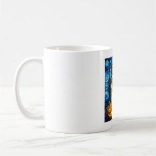 Cute Rough Collie Dog Halloween Jack O Lantern Pum Coffee Mug
