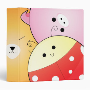 cute round animals notebook binder