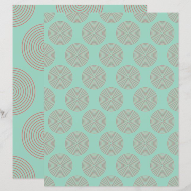 Cute Round Circle Pattern Scrapbook Paper (Front/Back)