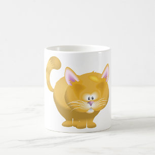 Cute Round Ginger Tabby Cat Coffee Mug