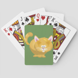 Cute Round Ginger Tabby Cat Playing Cards