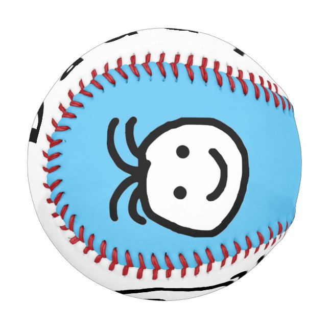 Cute Round Happy Face Daddy Fathers Day Blue Baseball (Front Left)