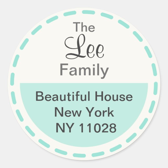 Cute Round Labels (green stitches) (Front)