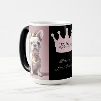 Cute Royal Princess White French Bulldog Crown Magic Mug