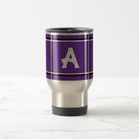 Cute Royal Purple Decorative Initial Square Design