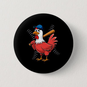 Cute Rubber Chicken Playing Sell 2 Inch Round Button