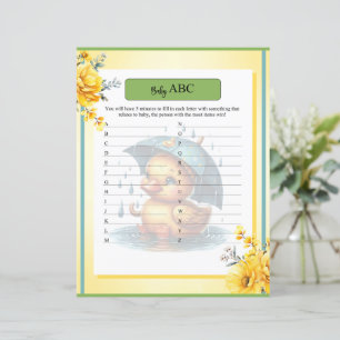 Cute Rubber Duck Baby Shower ABC Game