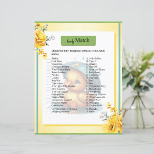 Cute Rubber Duck Baby Shower Candy Match Game