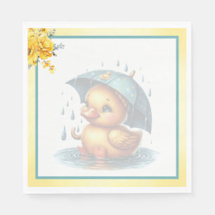 Cute Rubber Duck Baby Shower Napkins