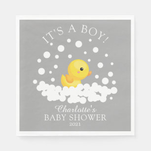 Cute Rubber Duck Baby Shower Paper Napkins