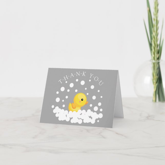 Cute Rubber Duck Baby Shower Thank You Note (Front)