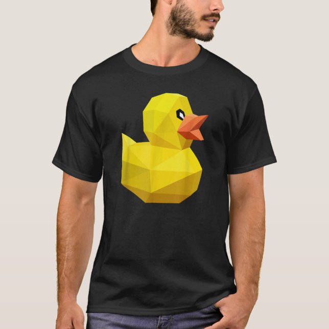Cute Rubber Duck   Bird Geometric Abstract Ducky T-Shirt (Front)