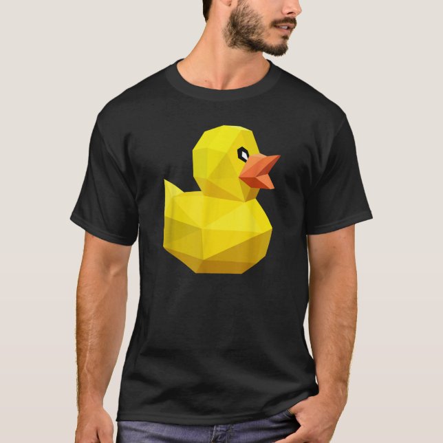 Cute Rubber Duck   Bird Geometric Abstract Ducky T-Shirt (Front)