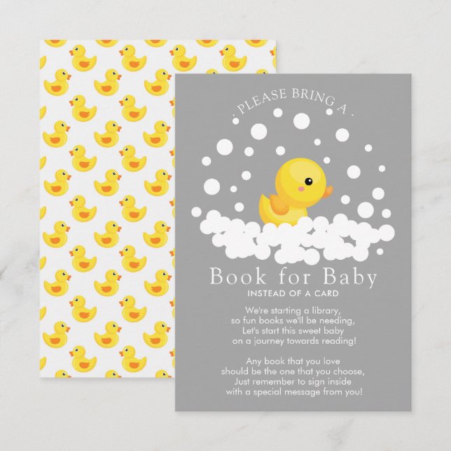 Cute Rubber Duck Book for Baby Card (Front/Back)