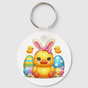 Cute Rubber Duck Duckling Bunny Headband Funny Eas Keychain