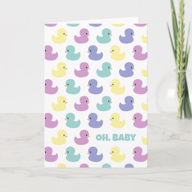 Cute Rubber Duck Gender Neutral Blank Custom Card (Front)