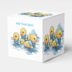 Cute Rubber Duck in Blue Clothing  Favor Box