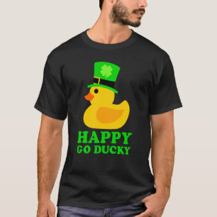 Cute Rubber Duck Lucky Four Leaf C Leprechaun Hat T-Shirt