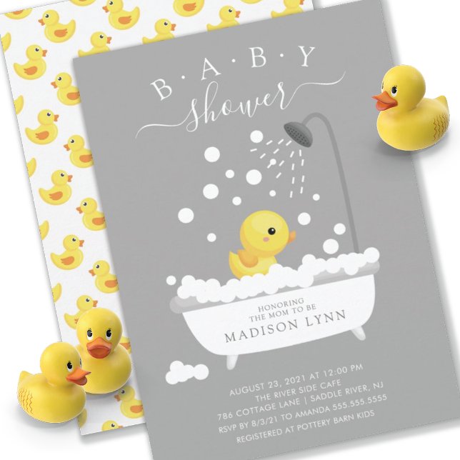 Cute Rubber Duck Shower Baby Invitation (Creator Uploaded)