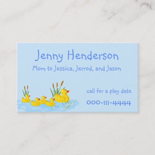 Cute Rubber Ducks Custom Mommy Card (Front)