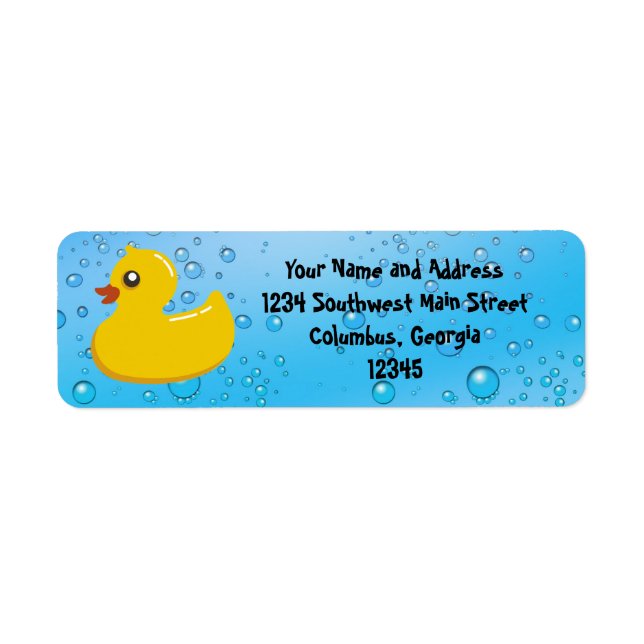 Cute Rubber Ducky/Blue Bubbles (Front)