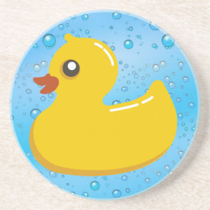 Cute Rubber Ducky/Blue Bubbles Coaster