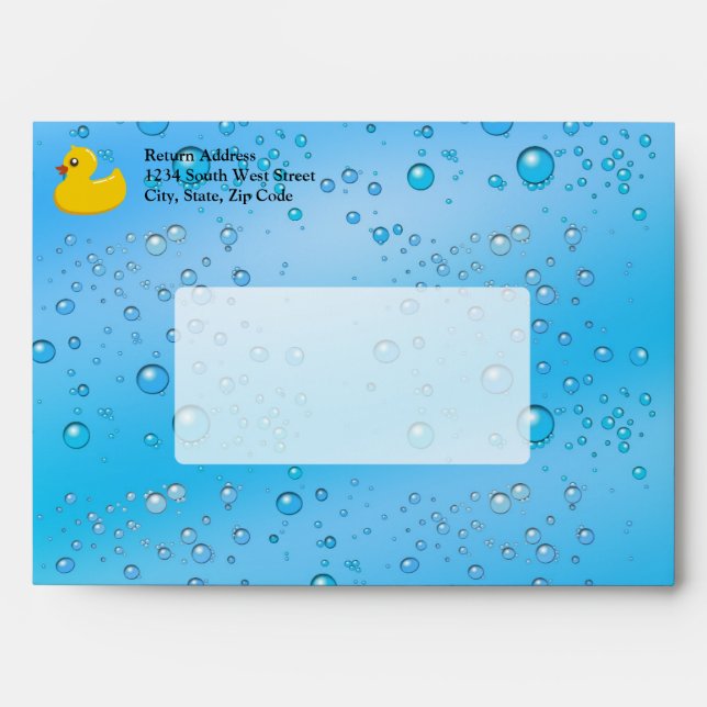 Cute Rubber Ducky/Blue Bubbles Envelope (Front)