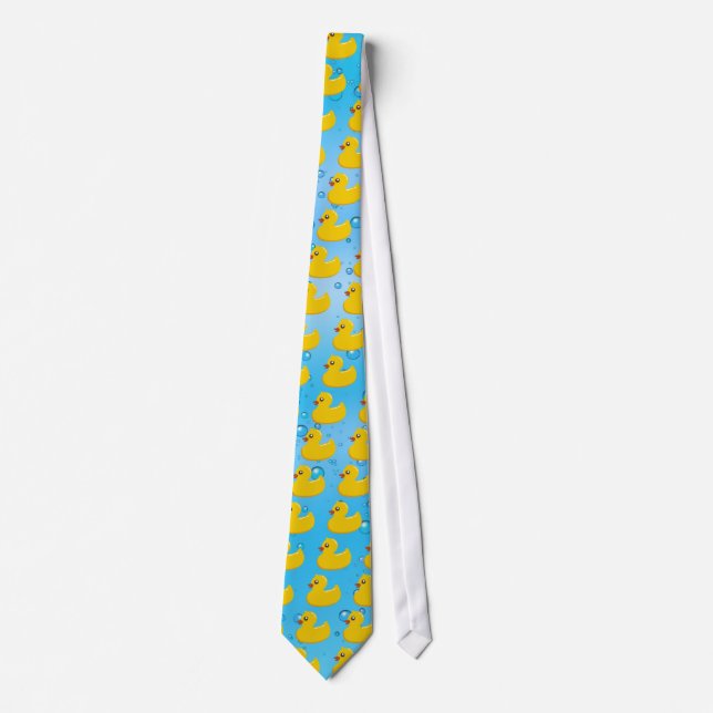 Cute Rubber Ducky/Blue Bubbles Tie (Front)