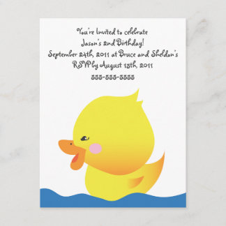 Cute Rubber Ducky Boy Invitation Anniversaire