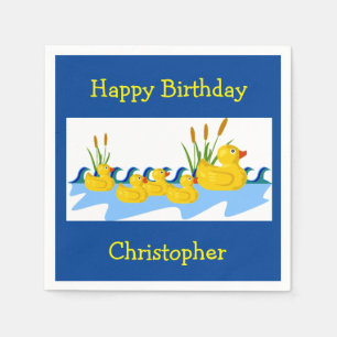 Cute Rubber Ducky Duck Animal Boy Girl Birthday Napkin
