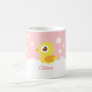 Cute Rubber Ducky in Bubble Bath for Girls Coffee Mug