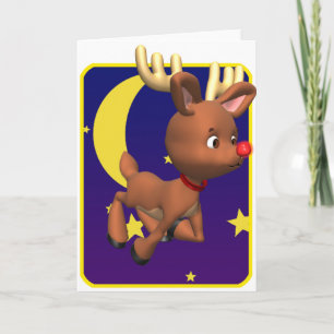 Cute Rudolph Holiday Card