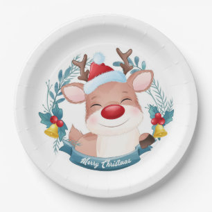 Cute Rudolph  Paper Plate