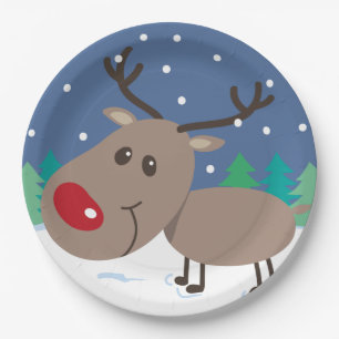 Cute Rudolph - Party plates