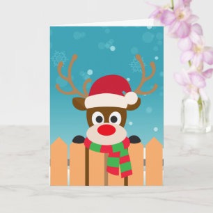 Cute Rudolph The Red Nose Reindeer   Greeting Card