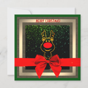 Cute Rudolph the Red nosed Reindeer Christmas Card