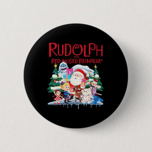 Cute Rudolph The Red Nosed Reindeer Christmas Spec 2 Inch Round Button