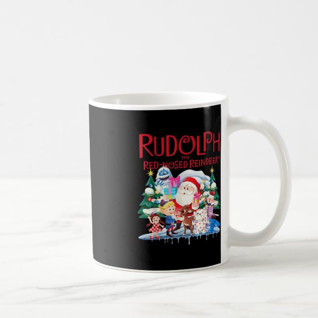 Cute Rudolph The Red Nosed Reindeer Christmas Spec Coffee Mug (Right)