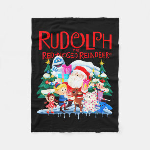 Cute Rudolph The Red Nosed Reindeer Christmas Spec Fleece Blanket