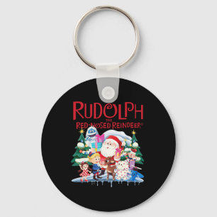 Cute Rudolph The Red Nosed Reindeer Christmas Spec Keychain