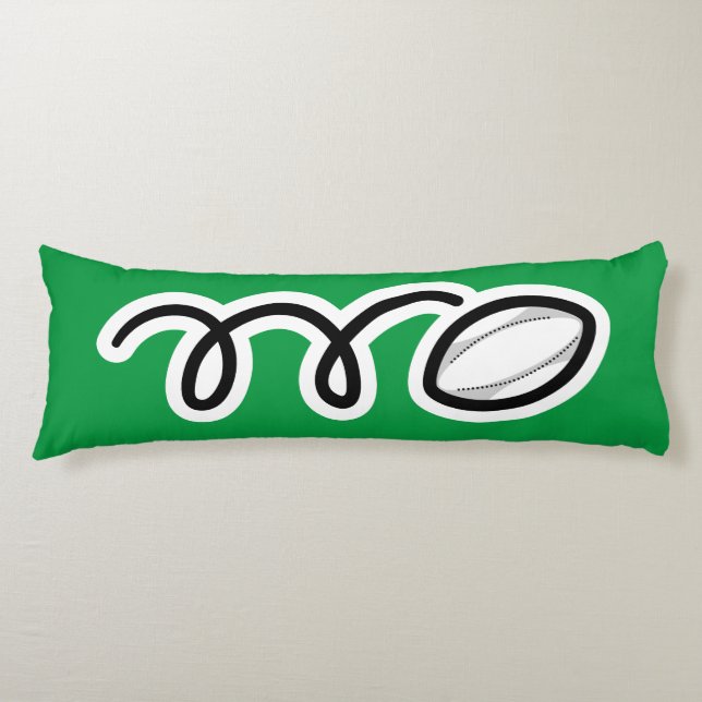 Cute rugby ball cartoon custom name kid's bedroom body pillow (Front)