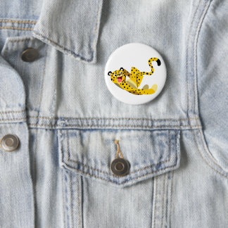 Cute Running Cartoon Cheetah 2 Inch Round Button