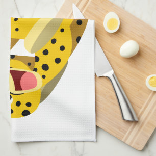 Cute Running Cartoon Cheetah Kitchen Towel