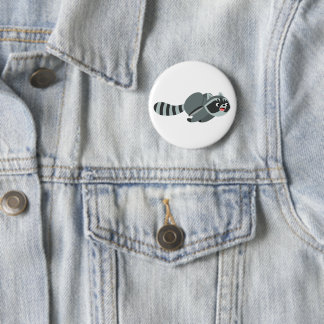 Cute Running Cartoon Raccoon 2 Inch Round Button