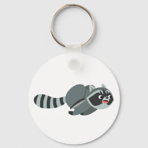 Cute Running Cartoon Raccoon Keychain