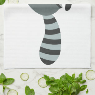 Cute Running Cartoon Raccoon Kitchen Towel