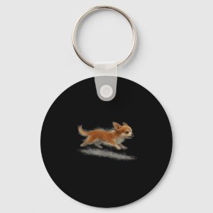 Cute running dog funny chihuahua running art meme  keychain