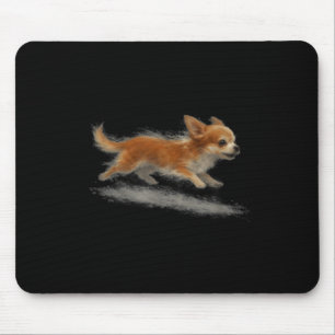 Cute running dog funny chihuahua running art meme mouse pad