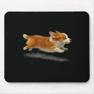 Cute running dog funny corgi running art meme mouse pad